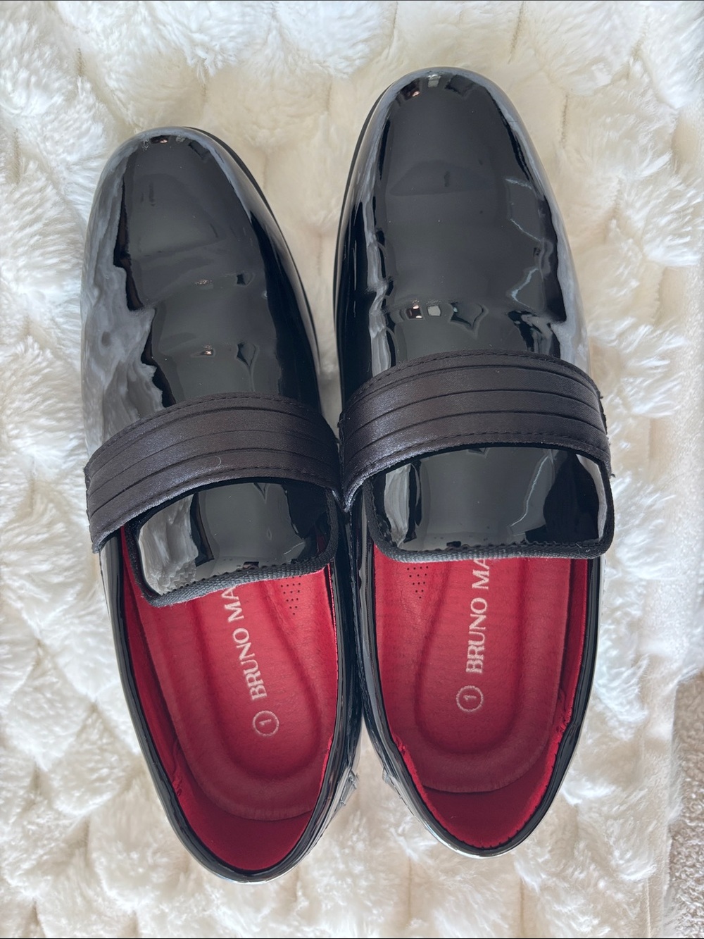 Bruno Marc Boys' Black Patent Dress Loafers